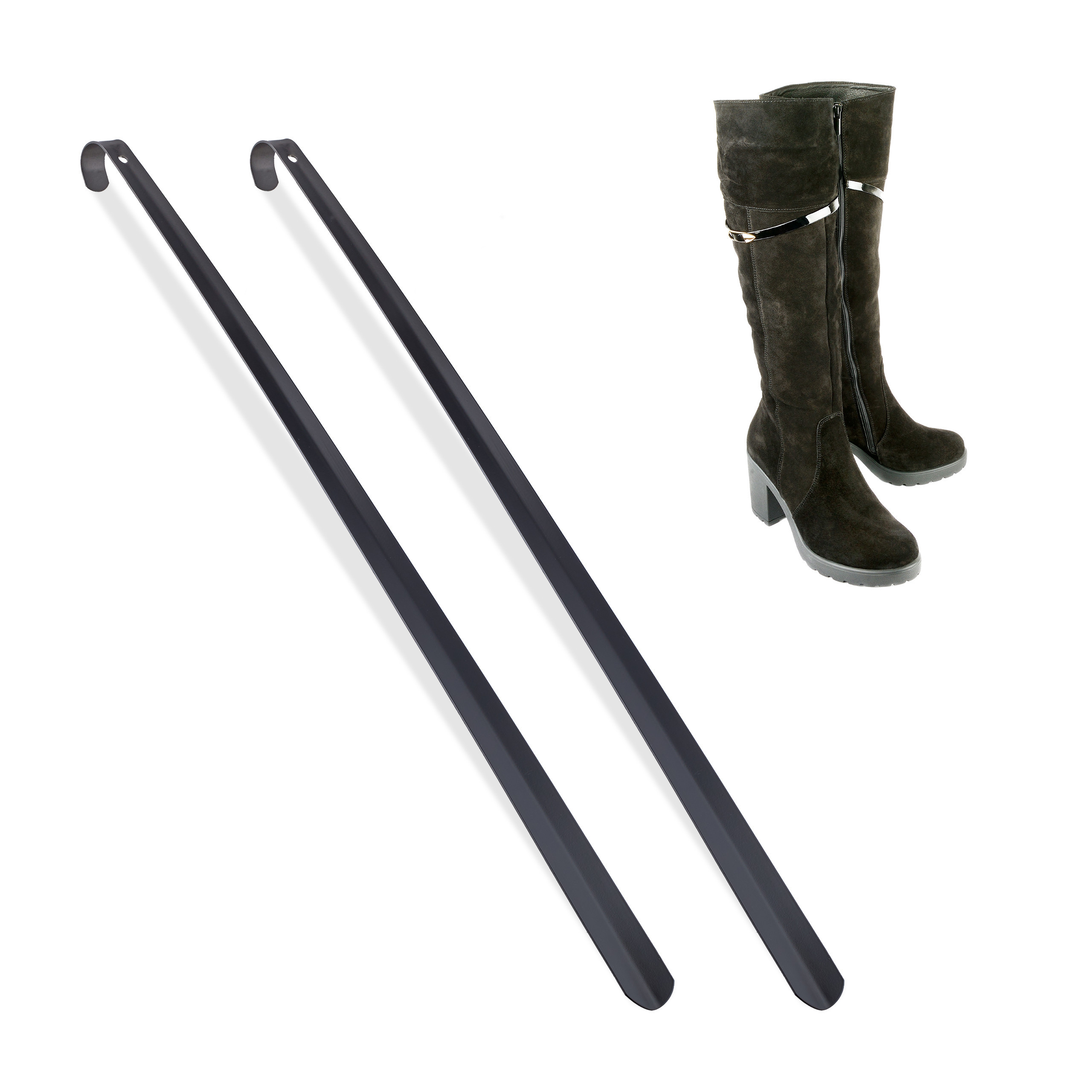 2 Horns In Black - 70 Cm