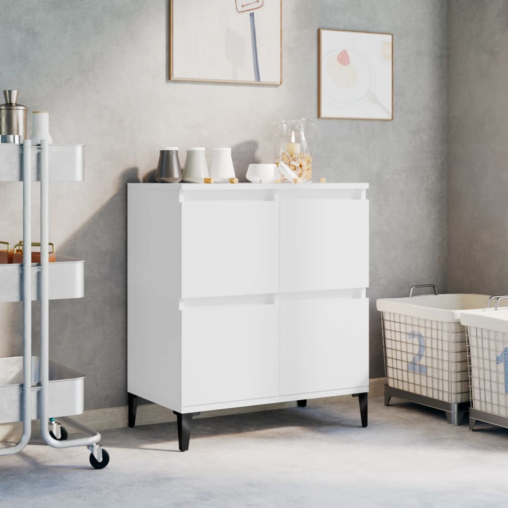 Vidaxl Sideboard, Dresser With Storage Space, Living Room Cabinet With Doors, Sideboard Side Cabinet, White Wood Material