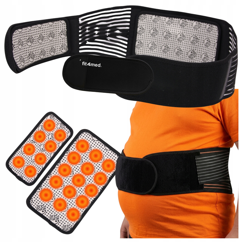 Magnetic Lumbar Belt 3xl 90-126 Cm With Extension, Heating Tourmaline, 25 Magnets, Spine , Adjustable With, For Back Pain And Sciatica