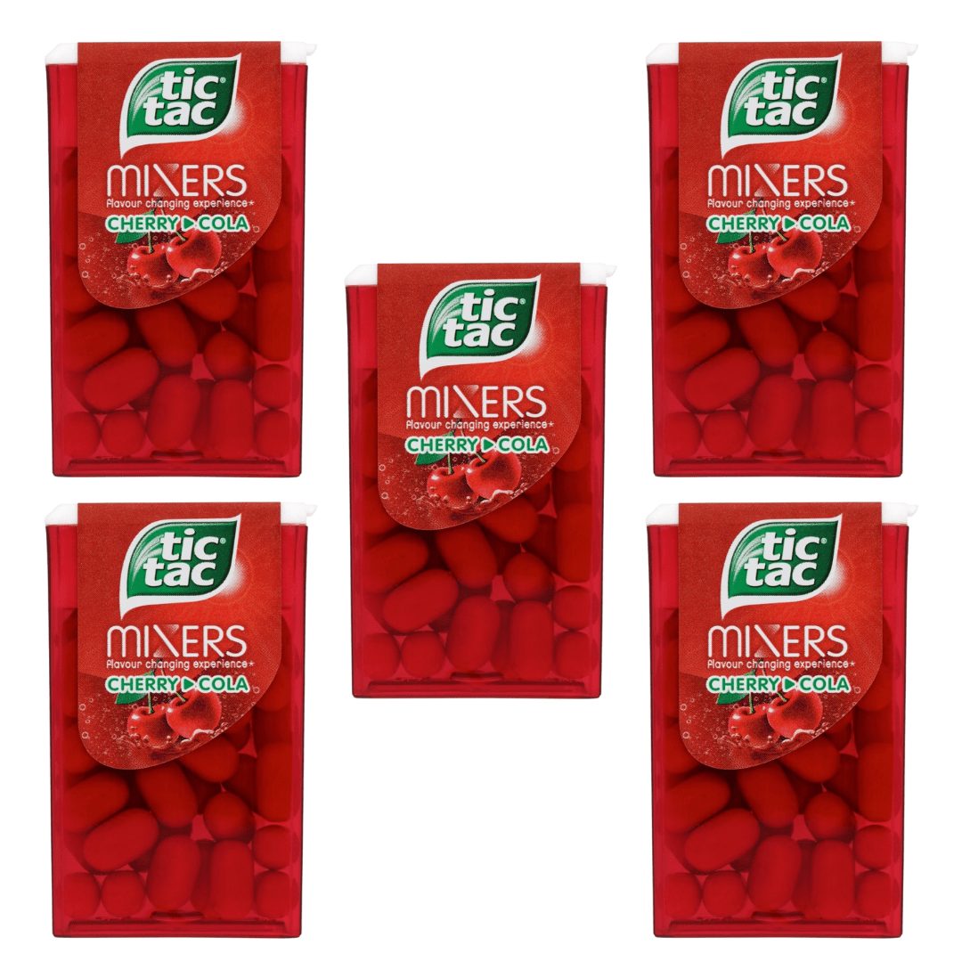 5x Tic Tac - Cherry Cola | 18g | Refreshing Mint Dragees With Fruity Cherry-cola Flavor (5x18g)