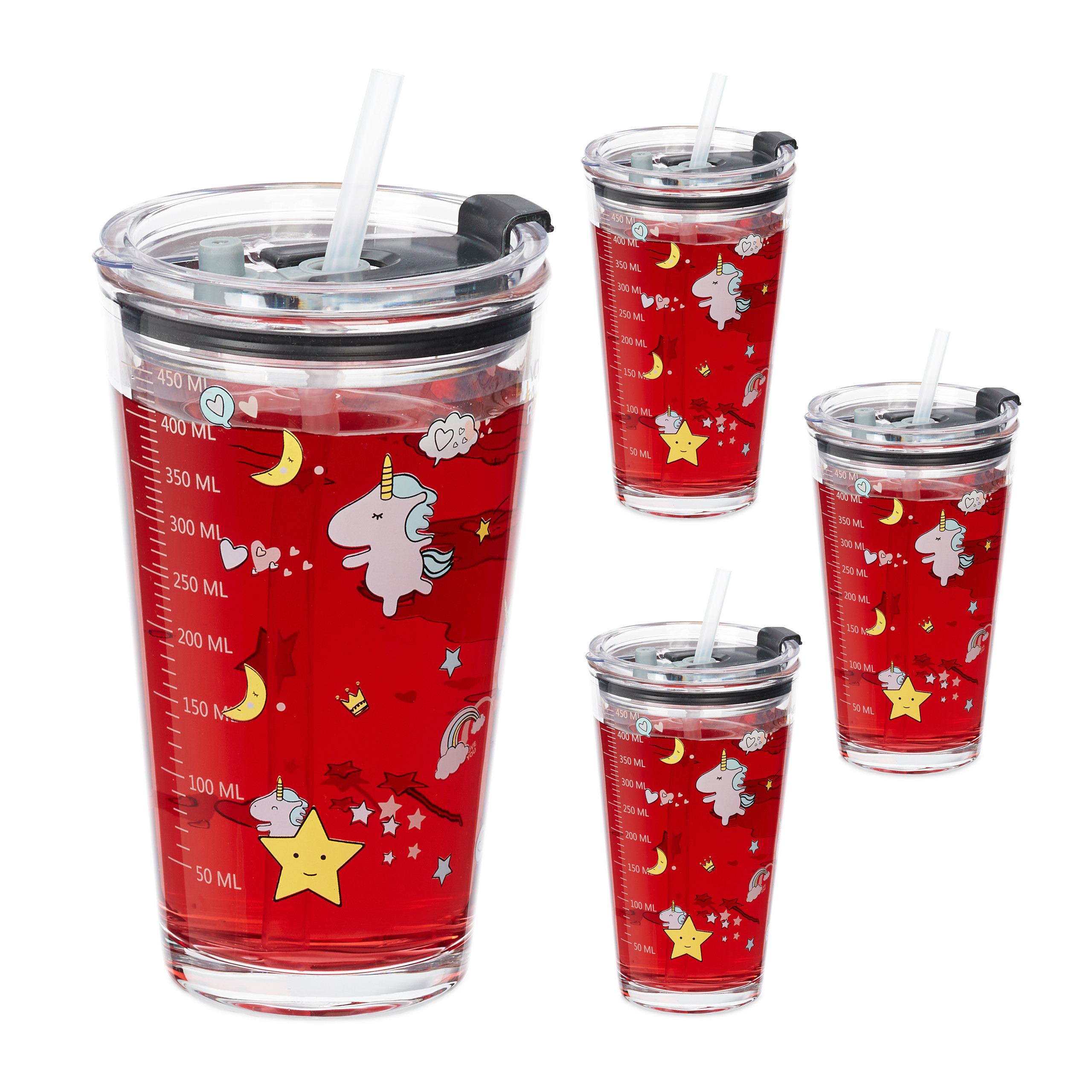 4 Kinds Of Kindergarten Glass "unicorn" In Transparent