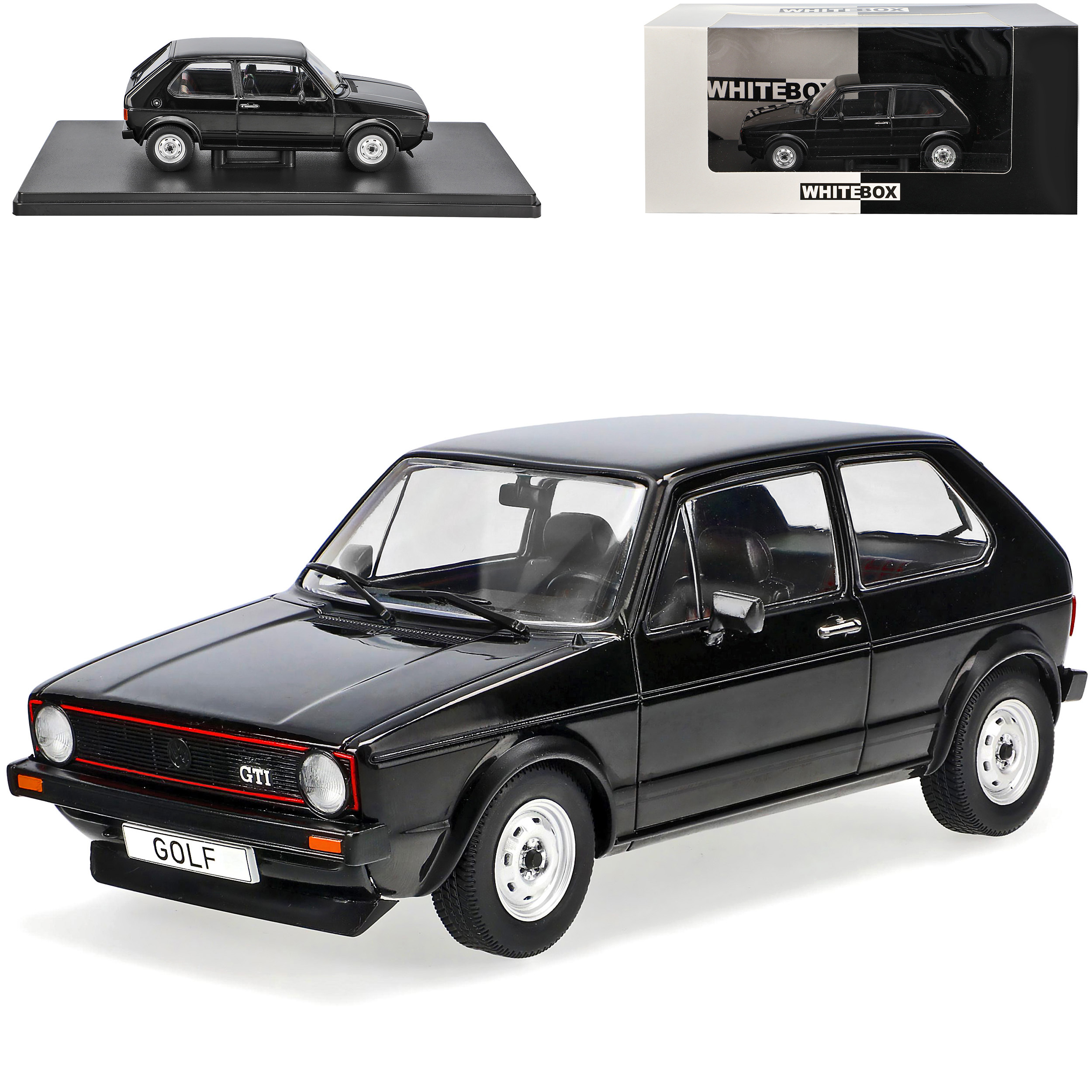 Vw Golf I 1 3-door Black 1974-1983 With /24 Whitebox Model Car