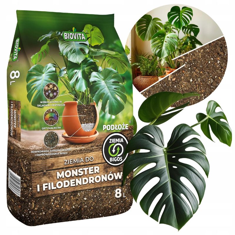 Biovita Substrate 8l For Monstera & Philodendron - Loose Earth With Coconut & - Professional Potting Soil For Indoor Plants