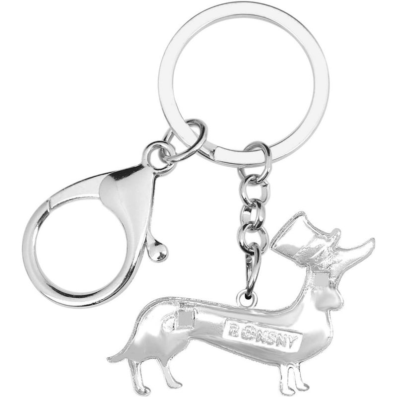 Dachshund Dog Enamel Key Chain Alloy Metal Bag Car Charm Jewelry for Women Girls