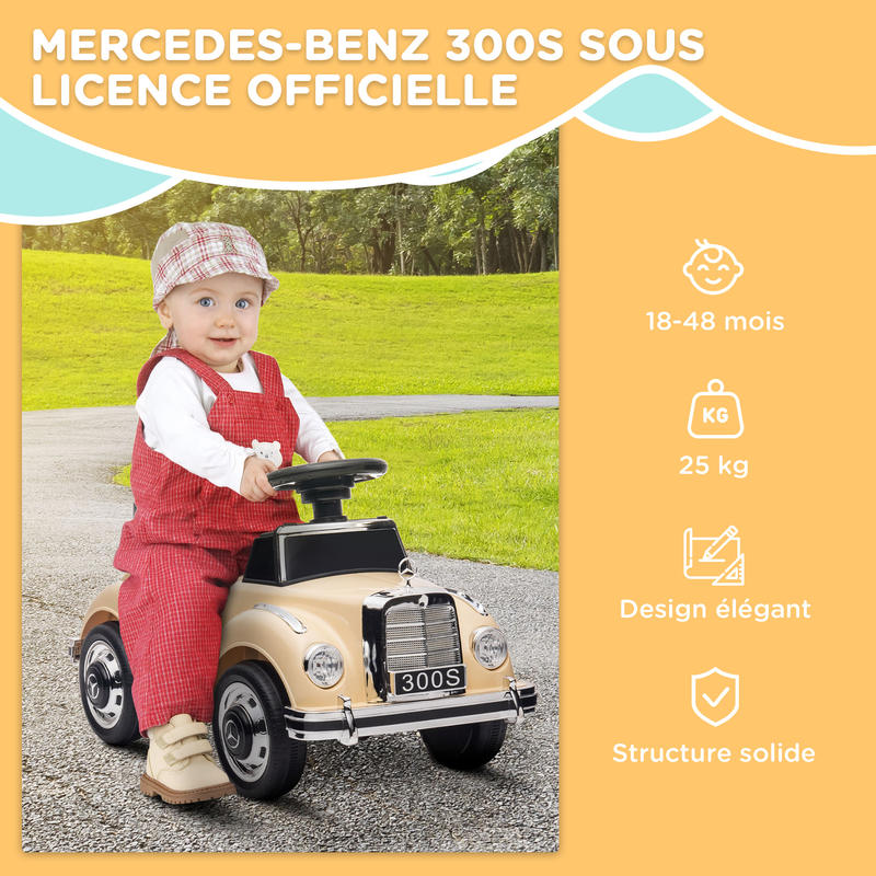 Mercedes-Benz 300S Kinderwagen voor 18-48 Maanden, Beige met Onderzitopslag
