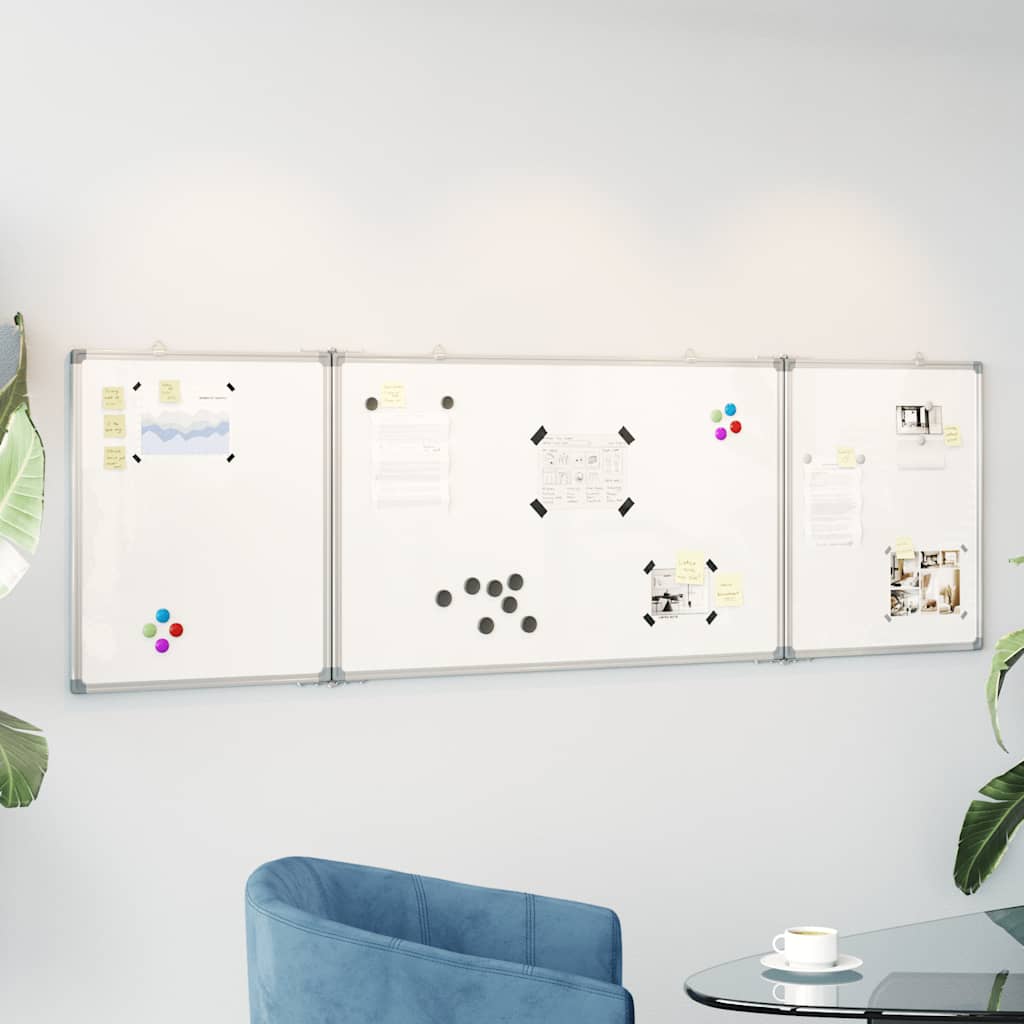Magnetic Whiteboard, Memo Board With Hooks, Panel, Magnetic Board For School, Conference Room, Office, Writing Board, Foldable Aluminum