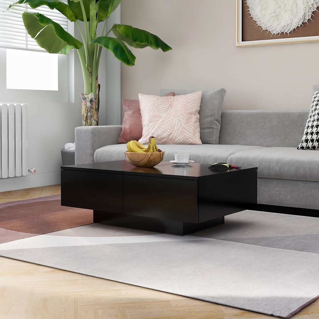 Image of Living Room Black Coffee Table 90x60x31 Cm In Multilayer Wood