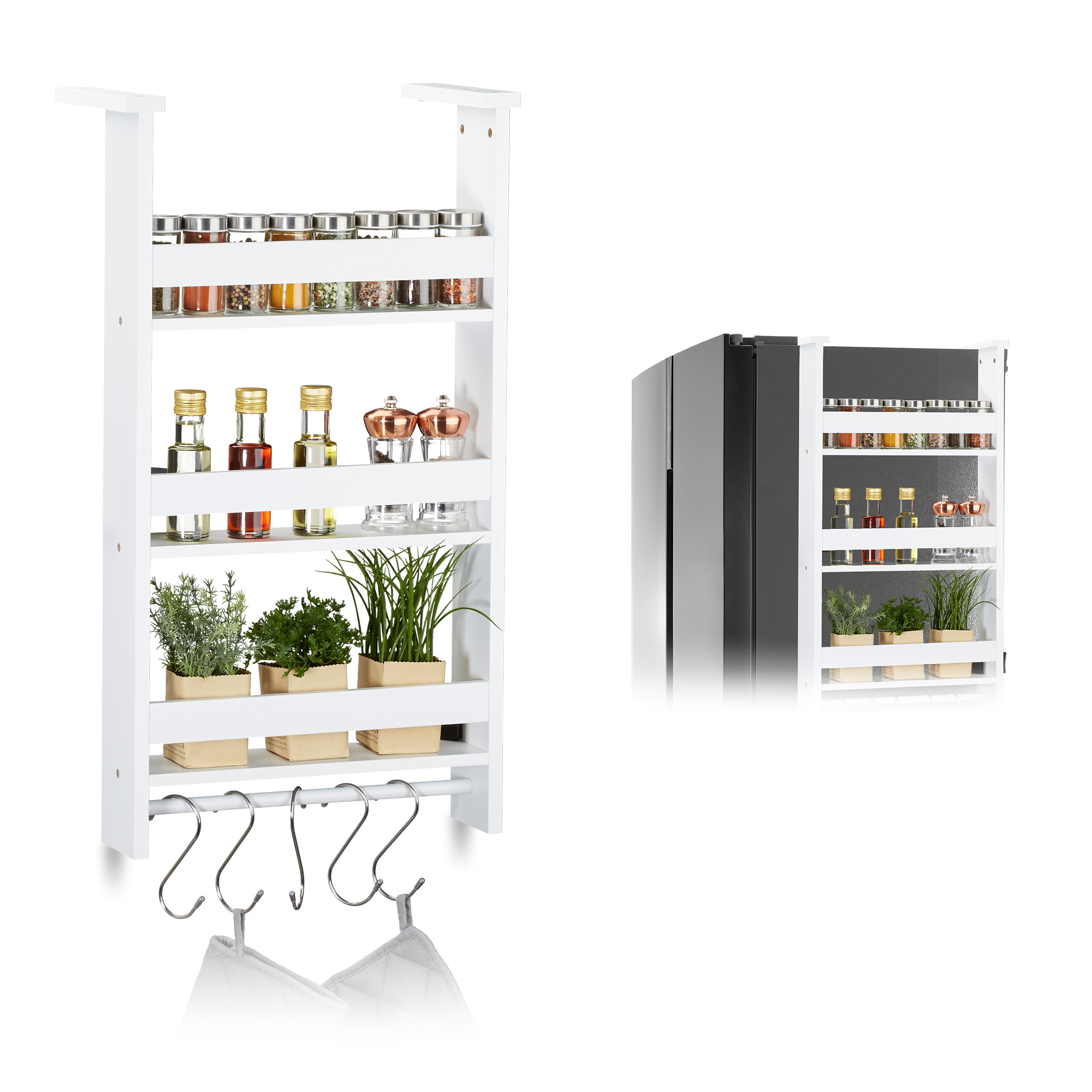 Hanging Shelf Refrigerator In White