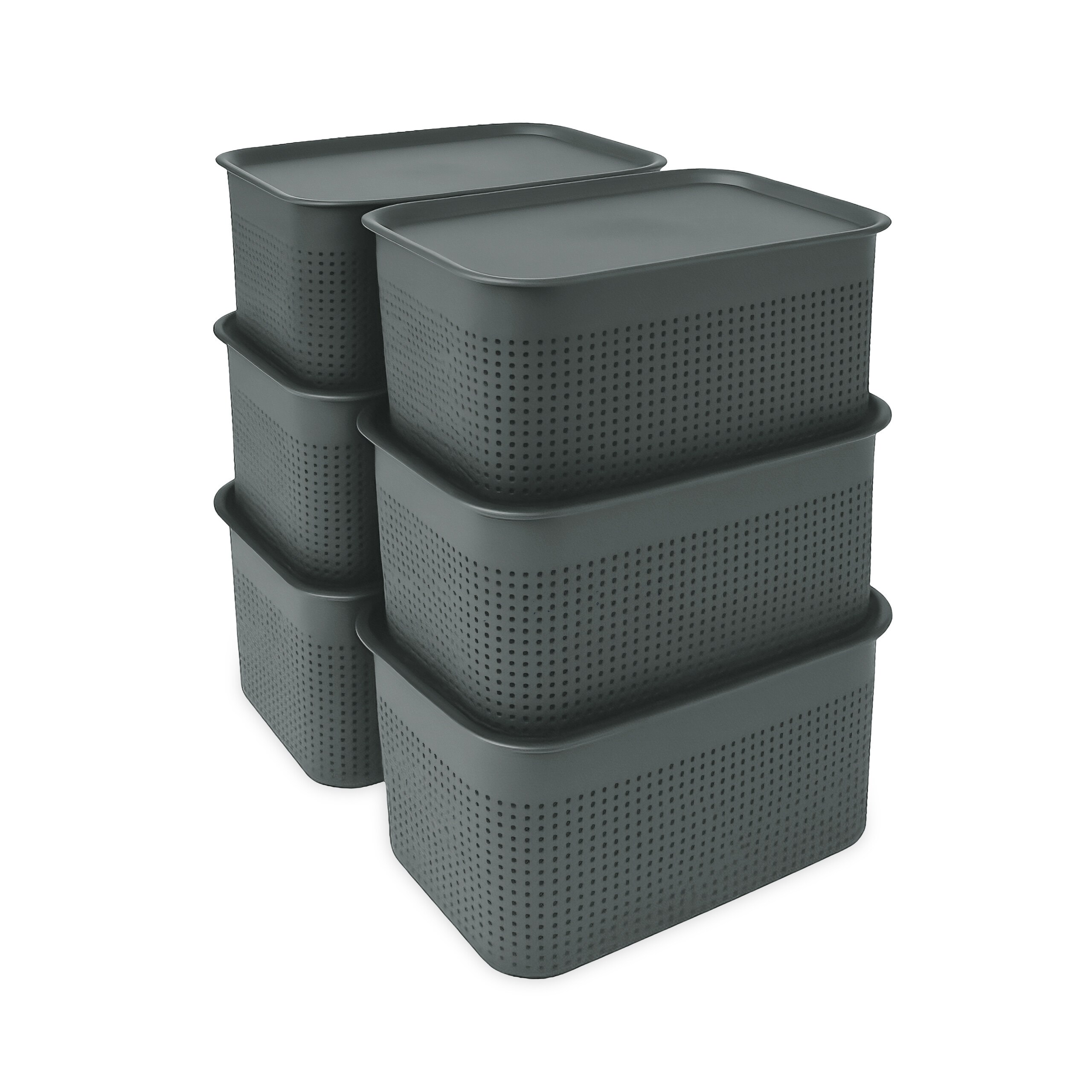 6 X Storage Box In Grey – 5 L