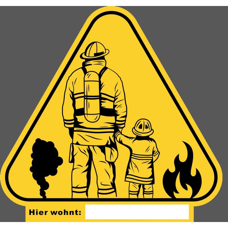 E-shop Kinderfinder 2er Set Aufkleber - Leitsystem für Feuerwehr, Notfall &amp; , Selbstklebend, Wasserdicht, 10x10cm