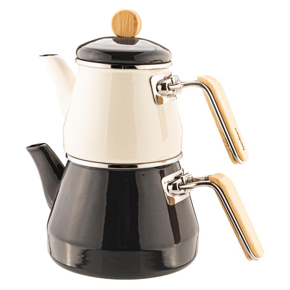 Image of - Bamboo Handle Teapot Set Gray