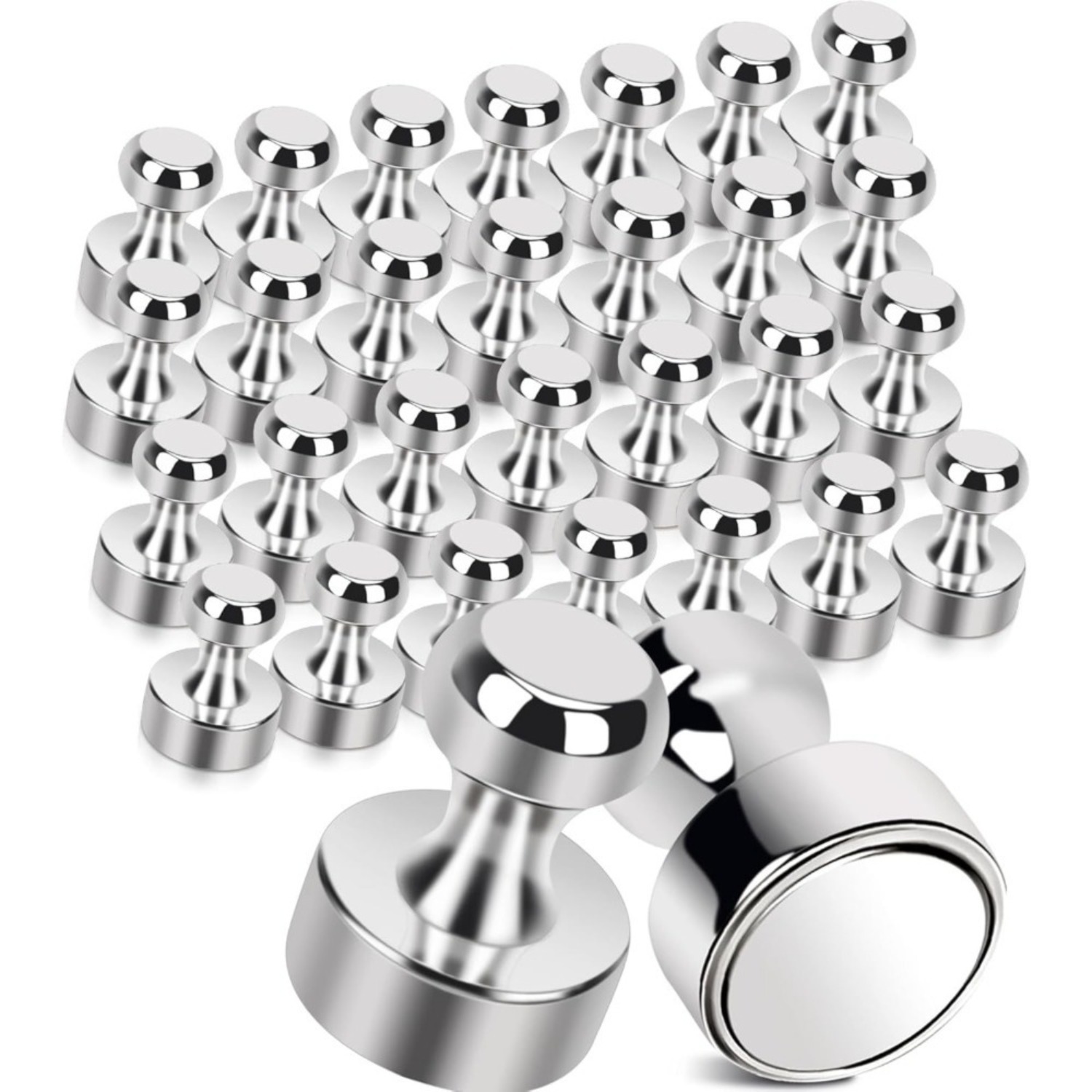 E-shop 28-teiliges Set mit Pins, 12 mm x 16 mm, kleine Pins für Whiteboards, Kühlschränke, Anschlagtafeln, Büros