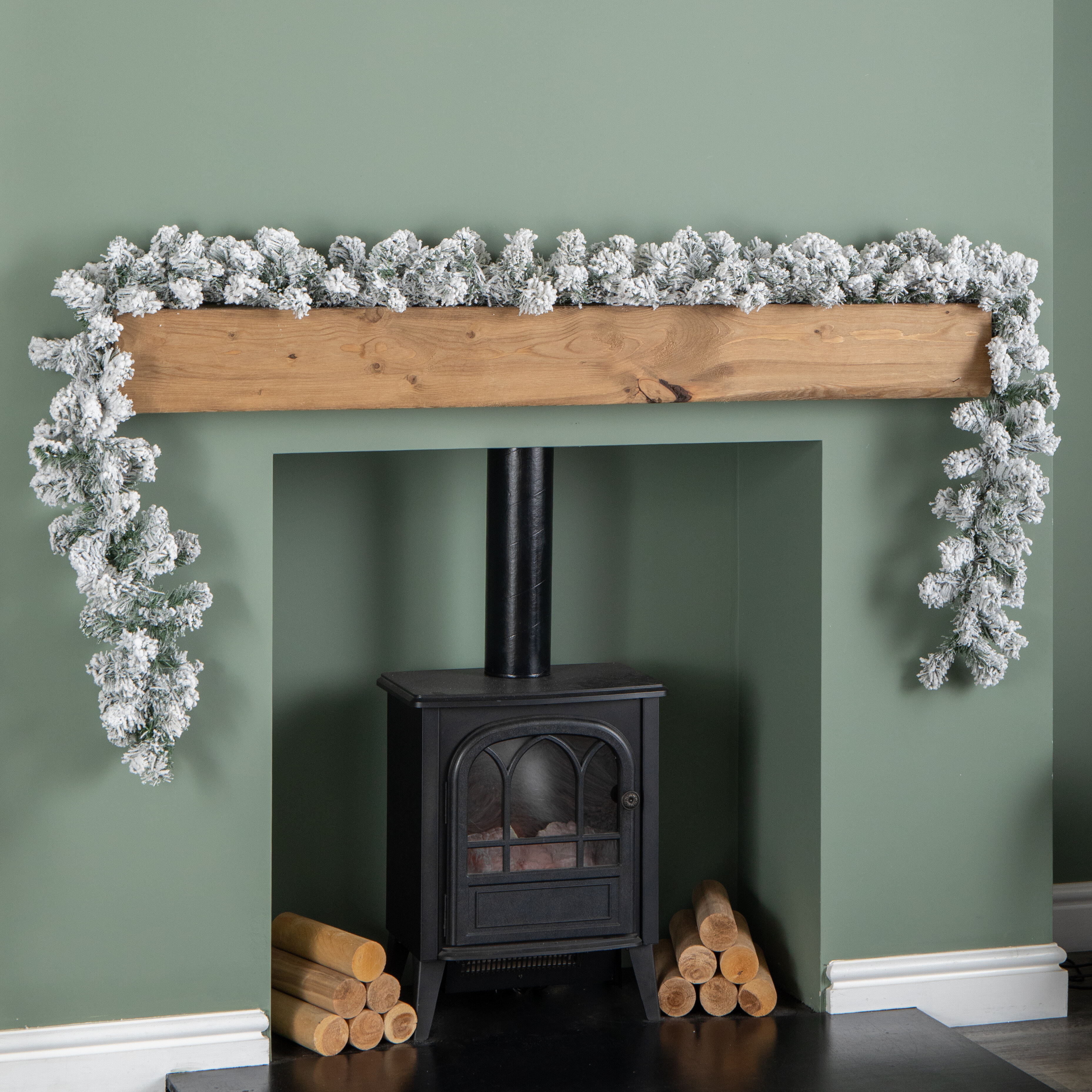 2.7m Imperial Snowy Christmas Garland With 180 Tips - Samuel Alexander  | TJ Hughes