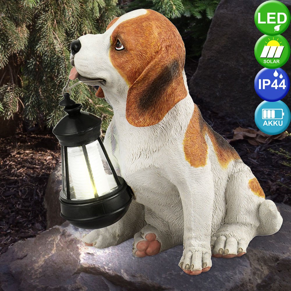 Solar Lamp Dog Garden Solar Decorative Lamp For Outdoor, Beagle With Lantern, Battery, 1x Led, Lxbxh 18x24.2x26 Cm