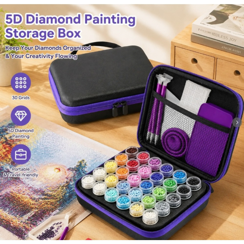 Image of 120/60/30 Bottle Storage Bag – Portable Diamond Painting Storage Case With Bag, Diy Diamond Painting Tool And Craft Supply Organizer For Beginners (120/60/30 Bottles)