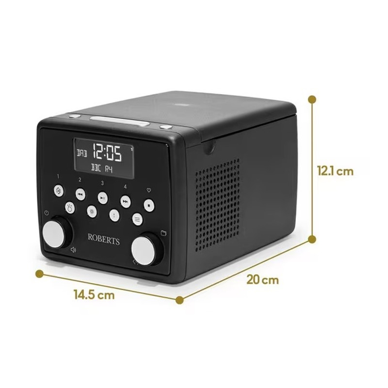 Roberts Sound49 DAB/DAB+/FM/CD Bluetooth Clock Radio, Black