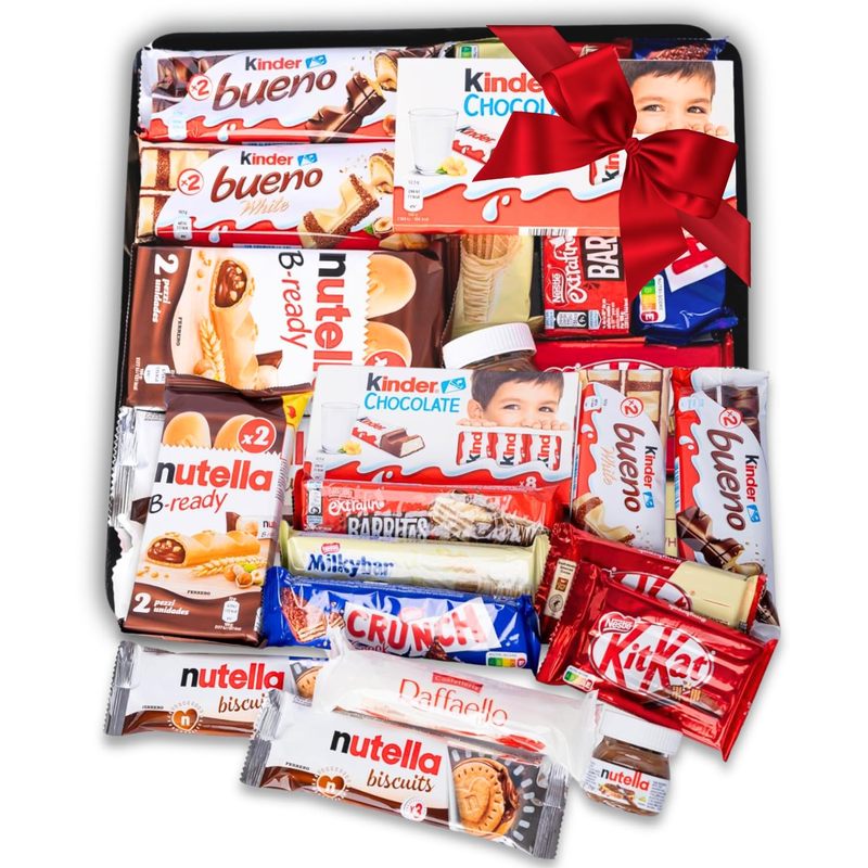 Bandeja Regalo Mega Pack de Chocolates +15 Unidades - Kinder - Nutella - Nestle - Rafaello
