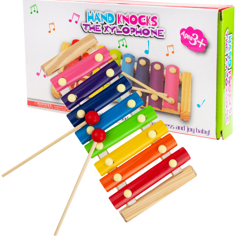 TEMU Colorful Wooden Educational Musical Instruments For Kids - 8-tone Fun Set