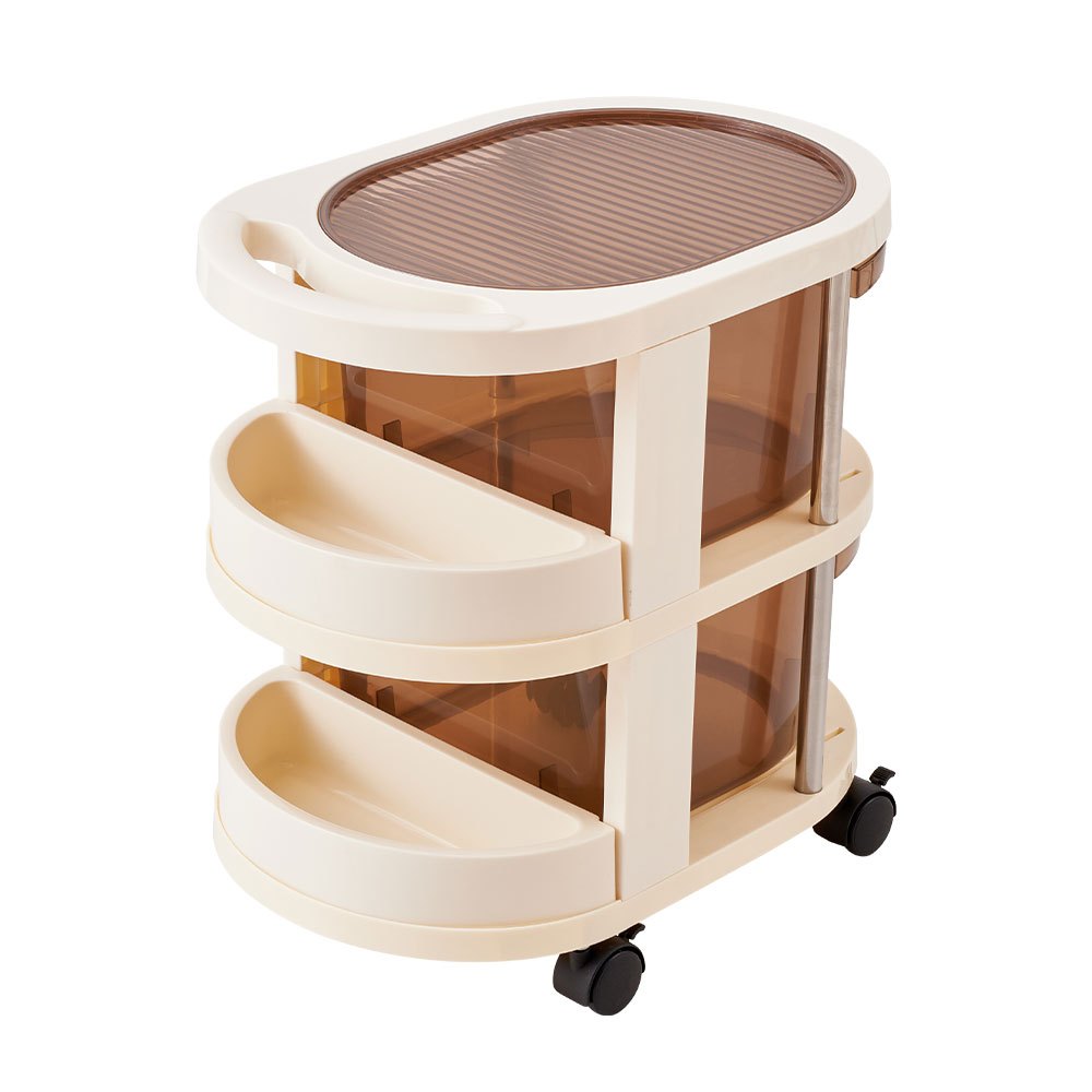 Plastic Storage Chest with 2 Drawers on Wheels