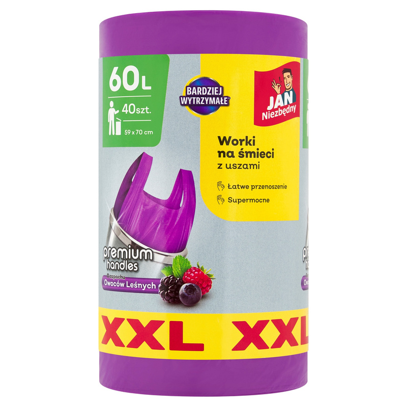 TEMU Trash Bags 60 L Essential Xxl With T-shirt Handles, Pack Of 40 Pieces, Durable And Resistant To Tearing And Leaking, Large Capacity Ideal For
