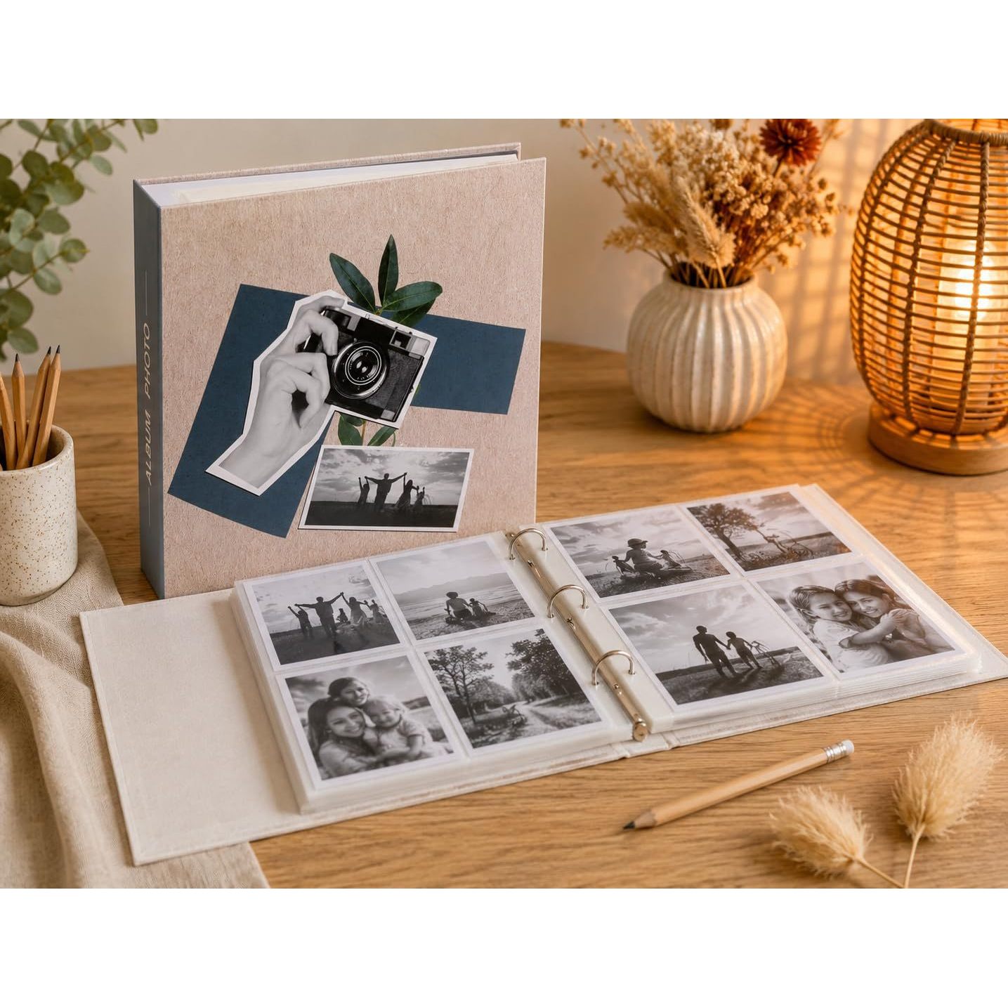 TEMU Album Photo Grande 500 Photos 10 x 15 cm – 34 x 33 cm – Couverture Rigide Collection Photographe