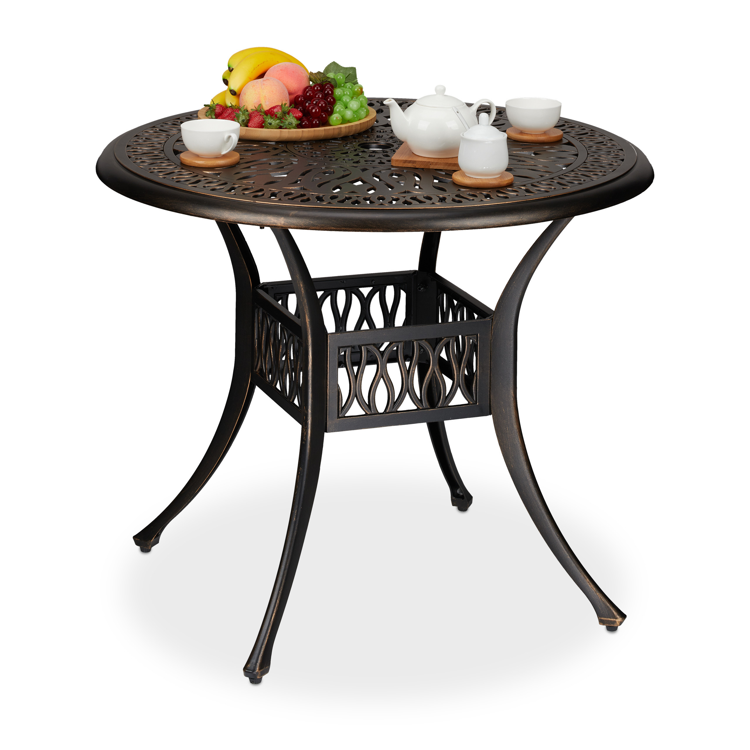 trädgårdsbord i svart/  – (h)75 x ø 90 cm