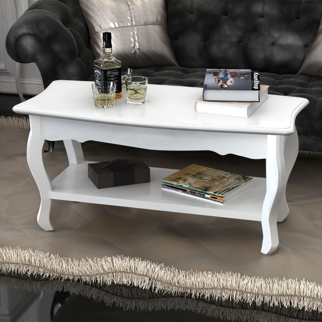 Vidaxl Coffee Table With Storage Shelf, Side Table, Living Room Sofa Table