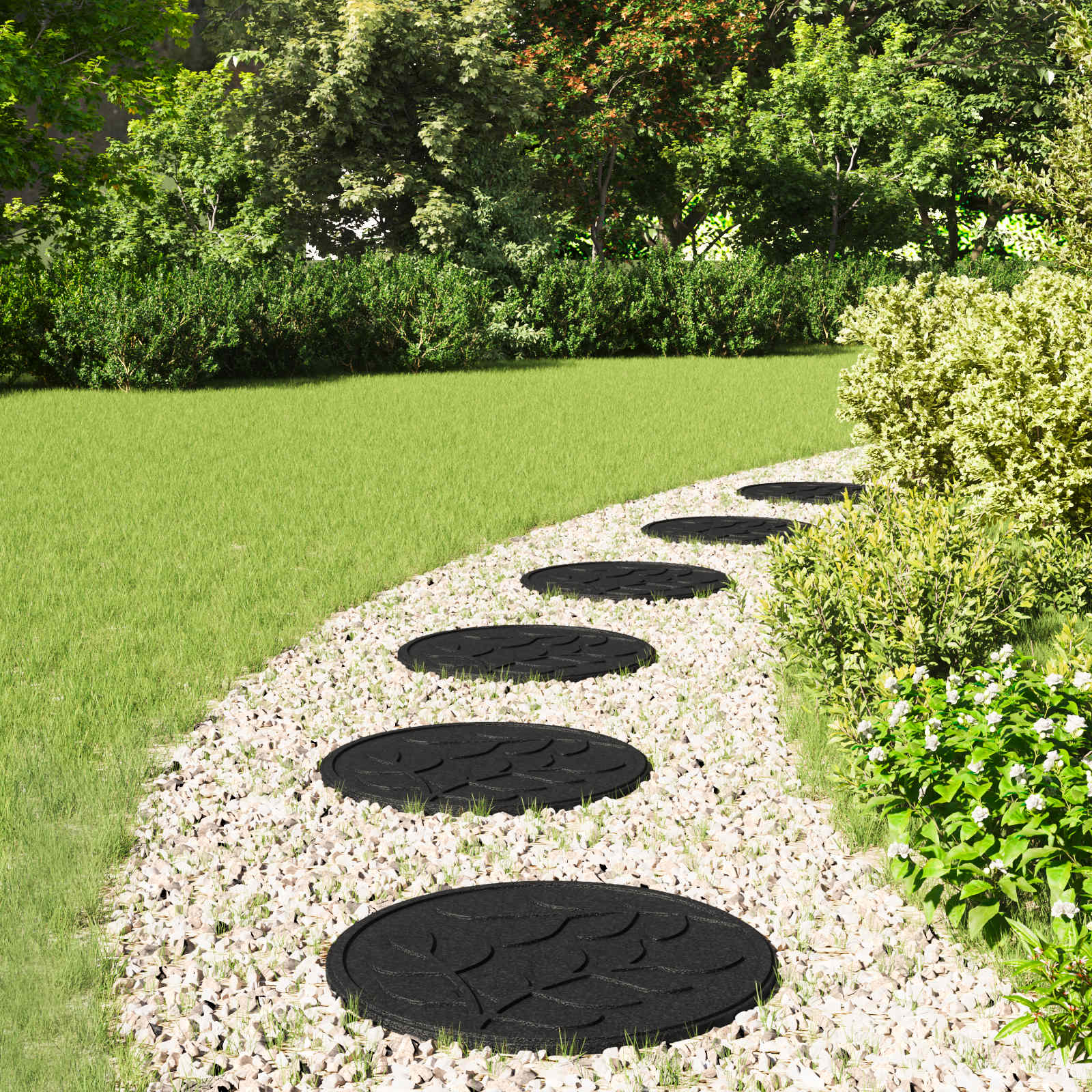 Garden Decoration Placement Of Outdoor Ornaments Path Gravel Decoration Rubber Mat Ornament Lawn Path Reinforcement Long-lasting Outdoor Piece Uv-resistant Accessory