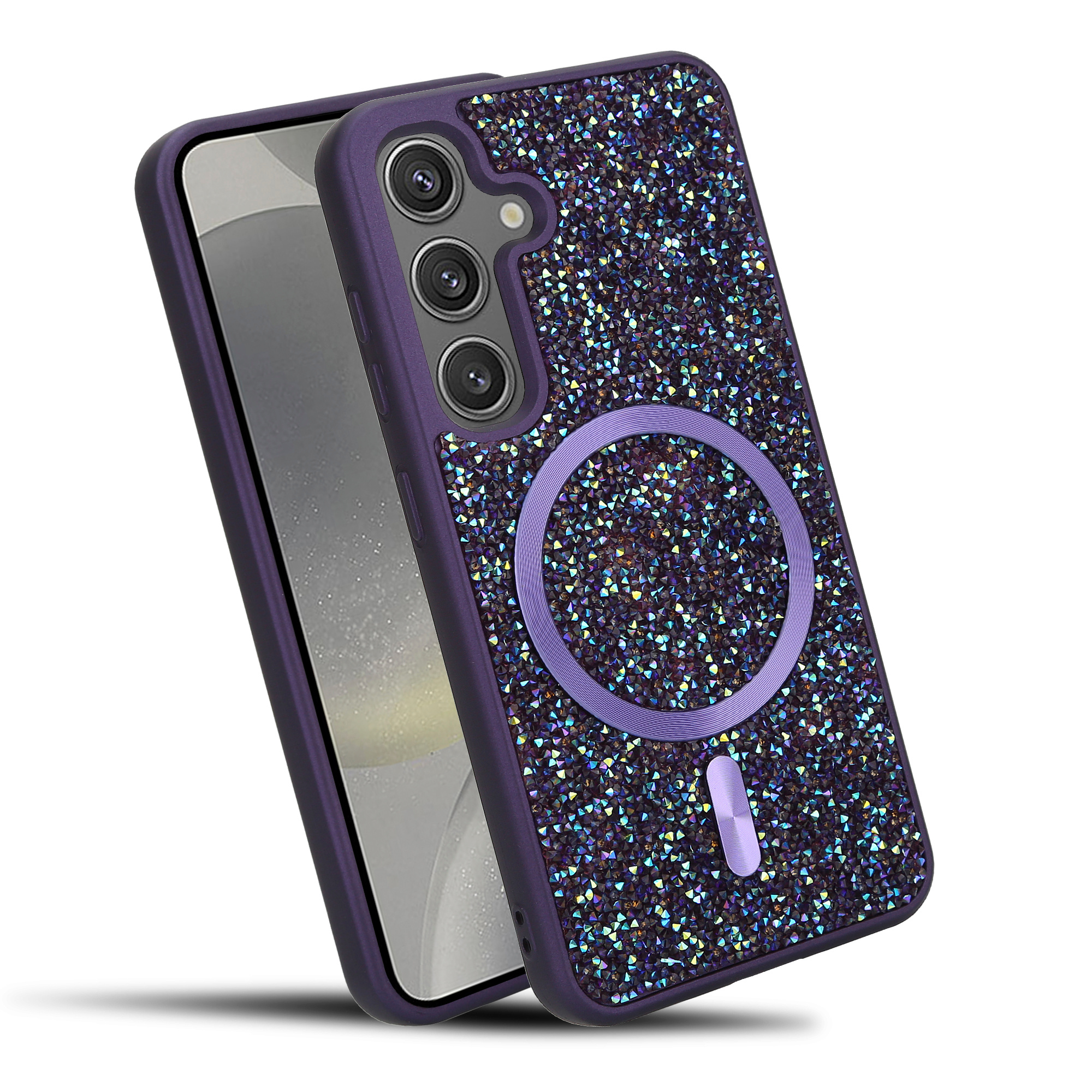 Glitter Case Compatible With Galaxy S25, Magsafe-compatible Magnetic Phone Case, Sparkle Diamond Shockproof Protective Cover With For Galaxy S25