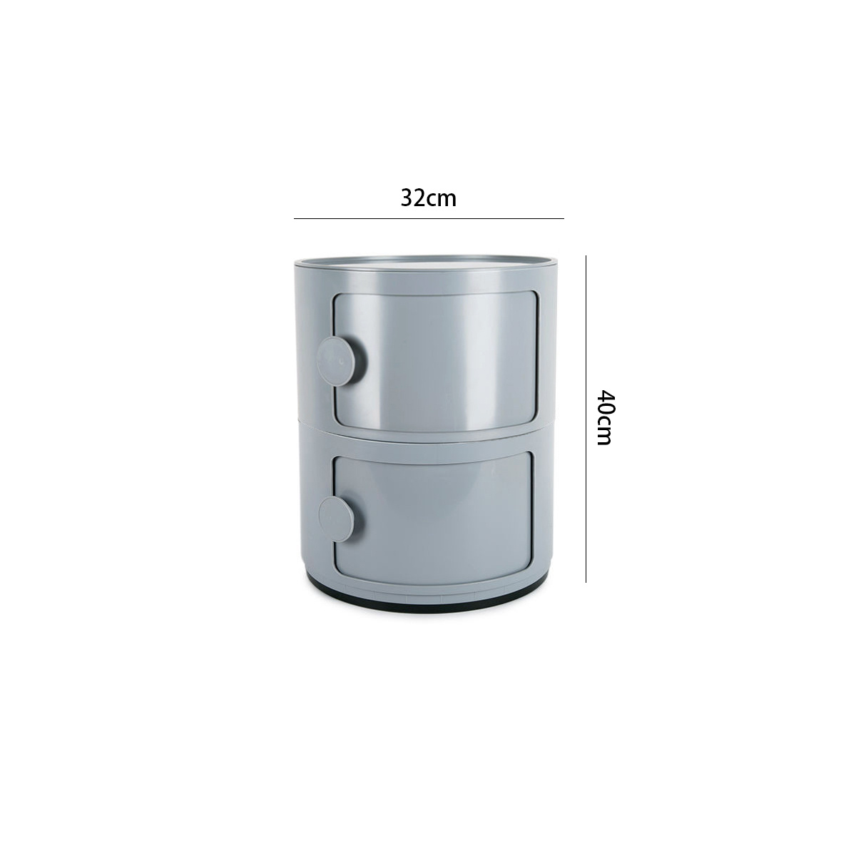 Grey Two-Layer Office Supplies Storage Cabinet