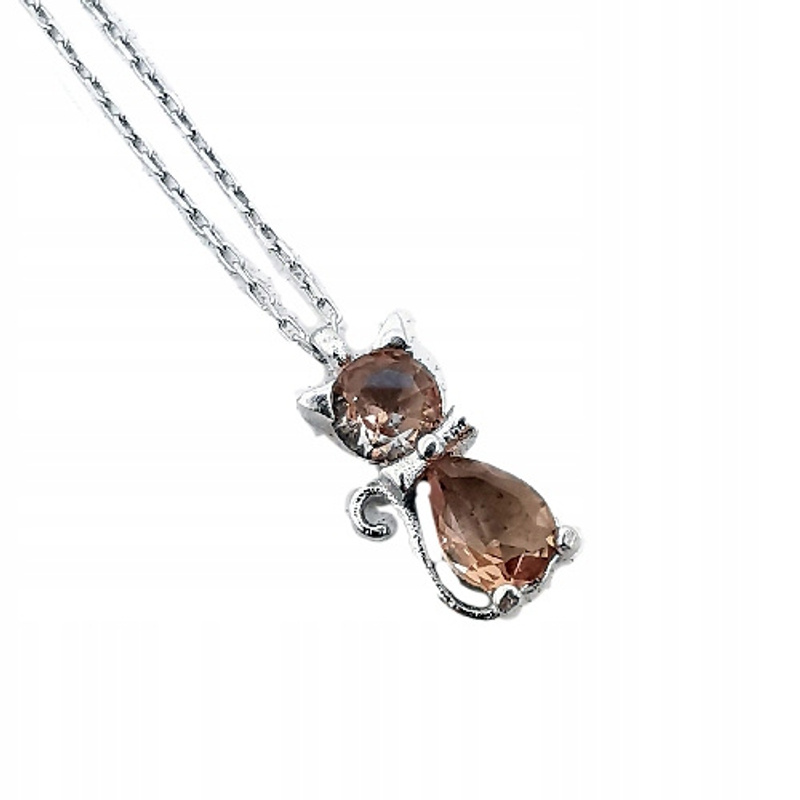 Silver Pendant With A Cat From Sultanite 925 For Women