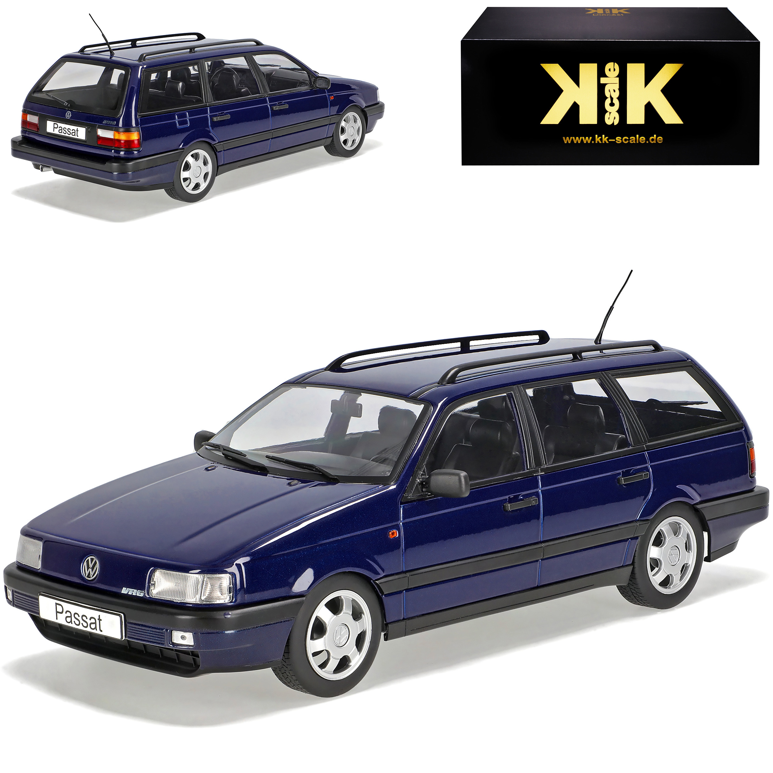 Vw B3 Vr6 Dark Blue 1988-1993 1/18 Kk-scale Model Car