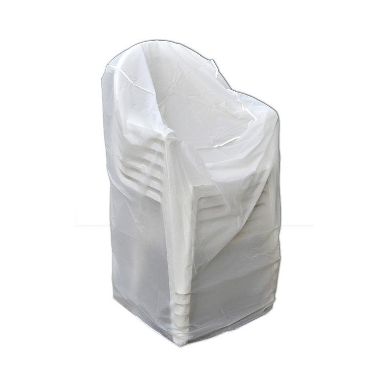 TEMU Housse de protection pour chaises de jardin - Étanche et transparente - PEVA 90 g/m² - Dimensions 60 x 60 x 110 cm - Blanche - JARDIN