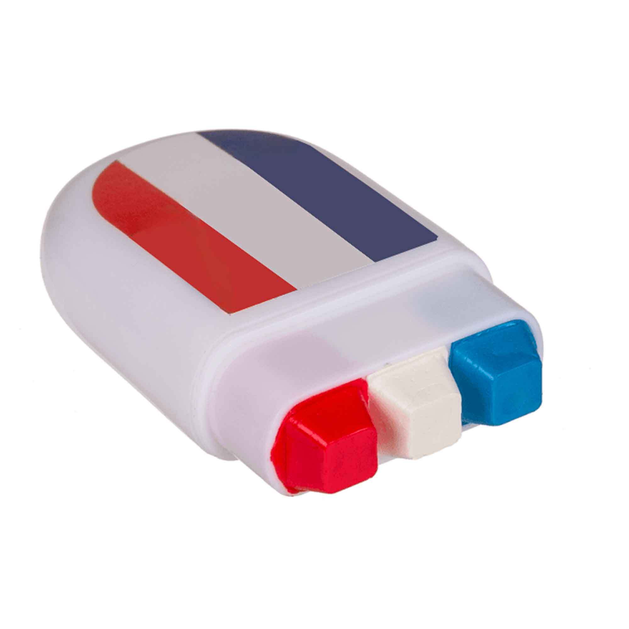 TEMU Maquillage 3 couleurs Bleu, Blanc, Rouge - Dimensions : 6 x 3 cm