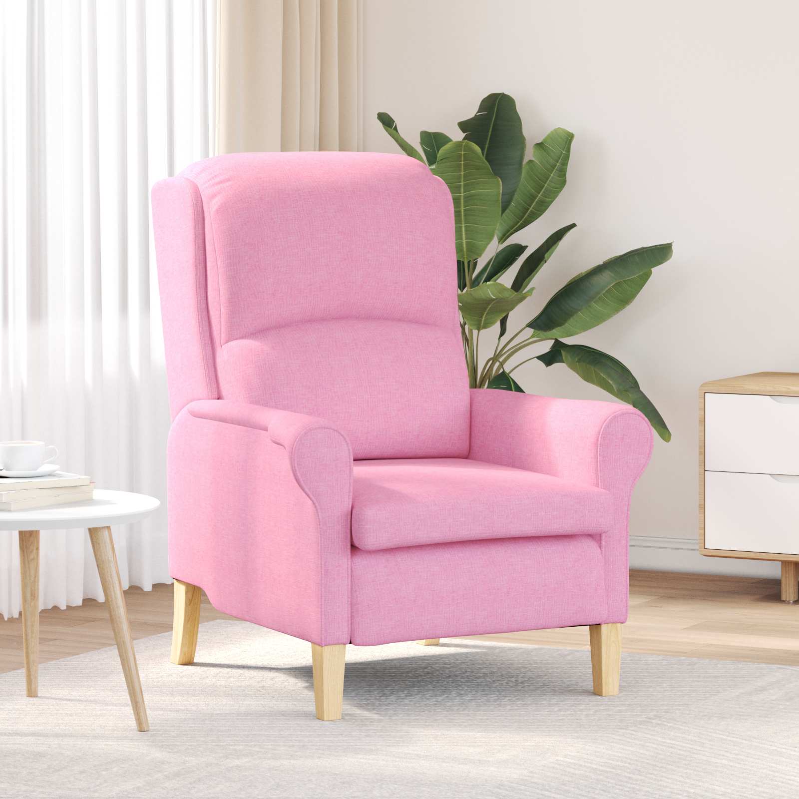 Image of Vidaxl Armchair Rose Fabric, Armchair, Modern Living Room, Stylish Accent, Cozy Seating, Perfect Furniture For Relaxation