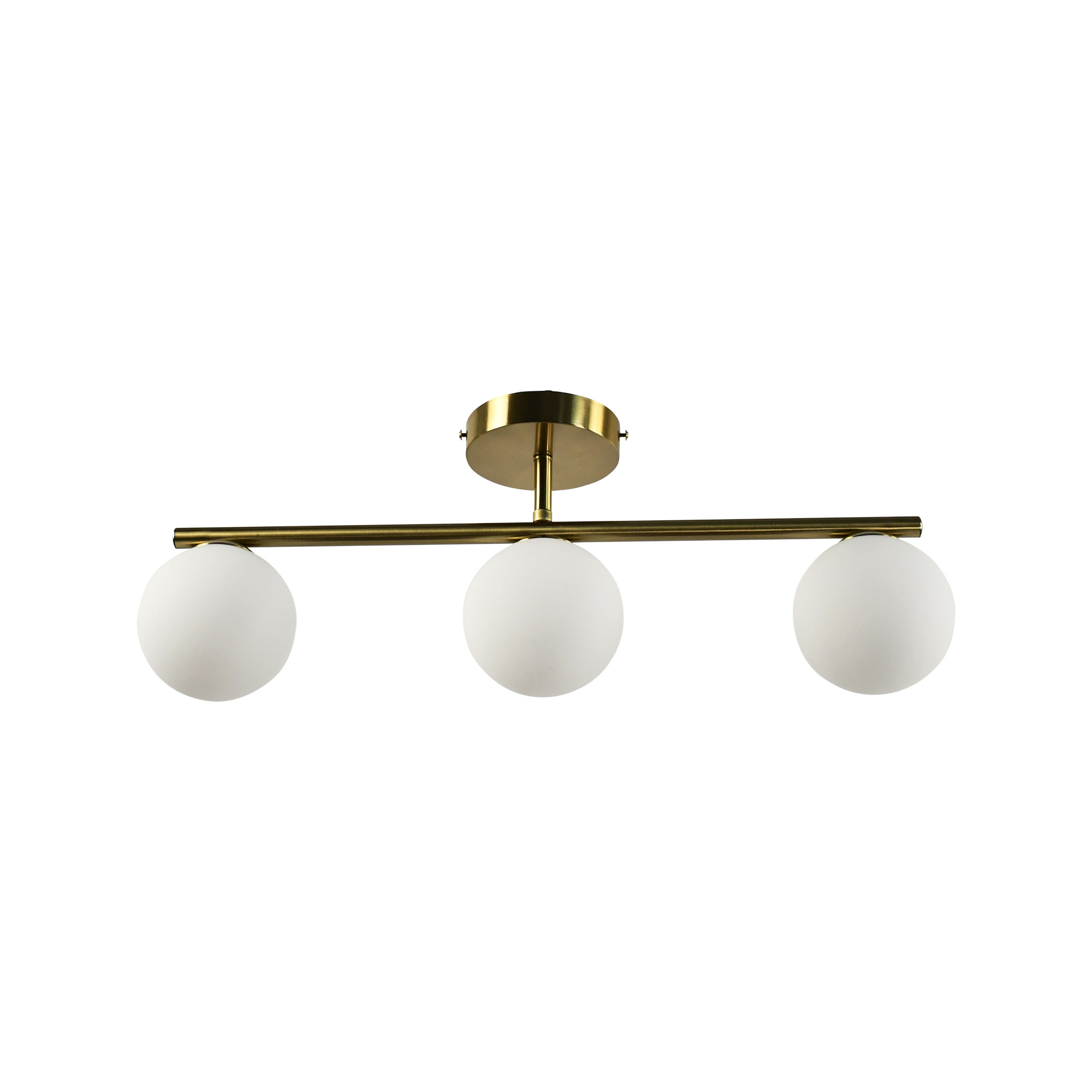 First Choice Lighting Grosvenor Satin Brass 3 Light Bar with Glass Globes in Gold