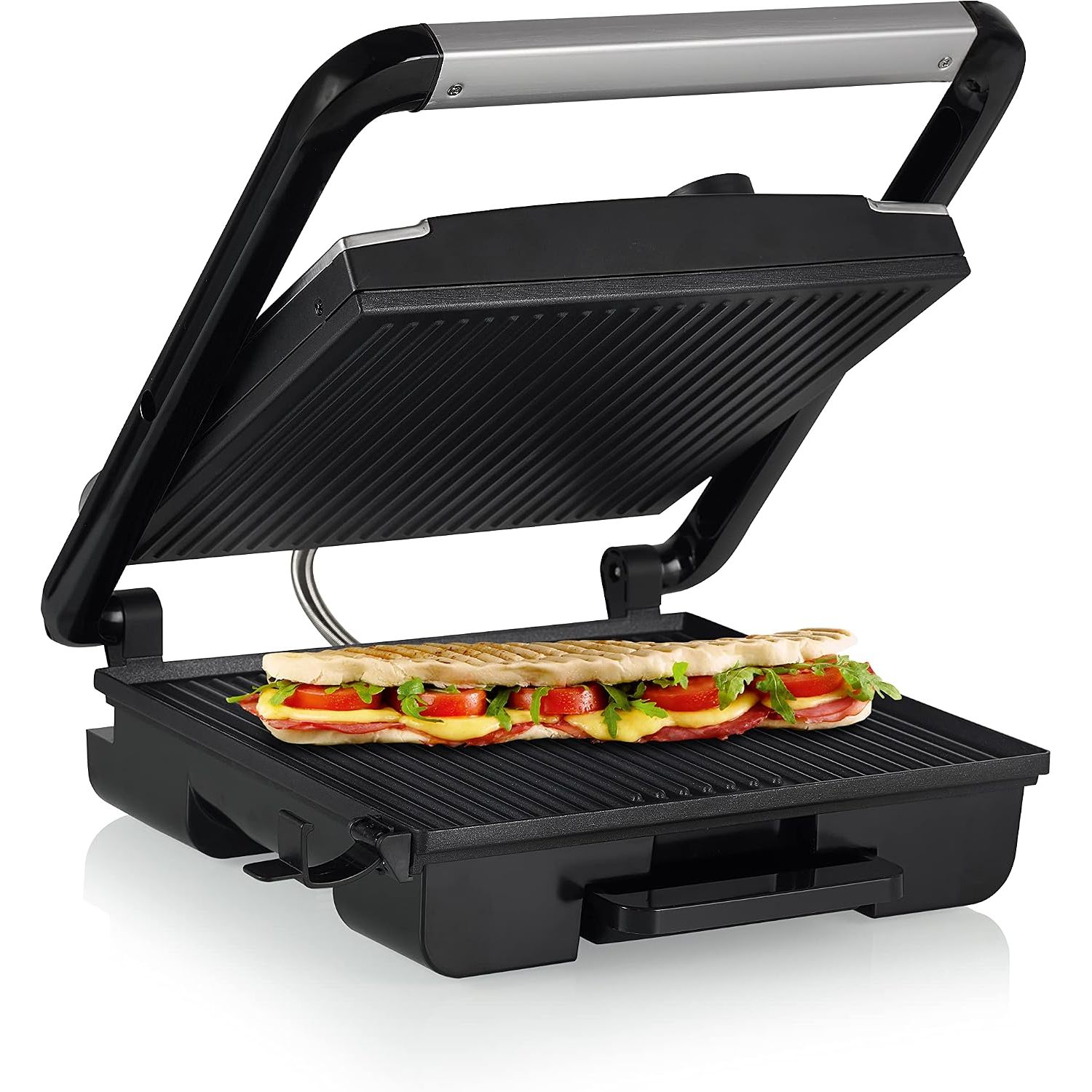Image of Princess 112425 Contact Grill - Multifunctional - Grilling Area 30 X 27 Cm - 2000 W - Thermostat - Stainless Steel - Silvery