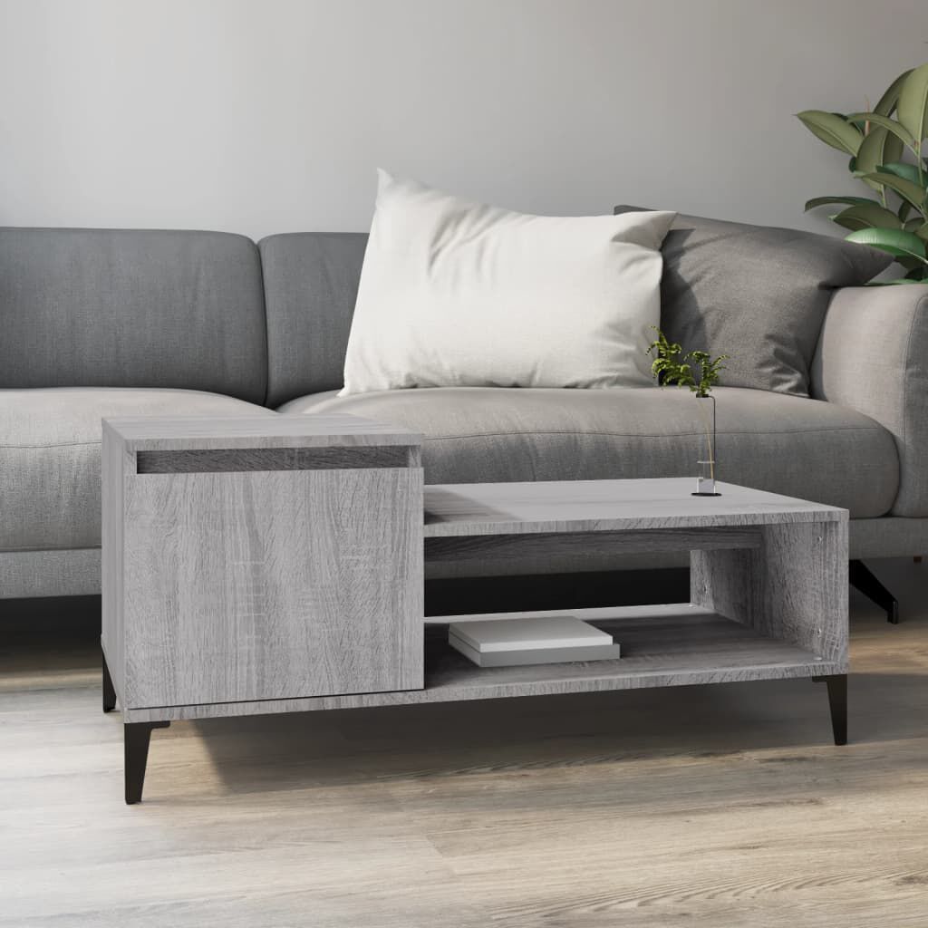 Coffee Table Grey 100x50x45 Cm Wood Composite