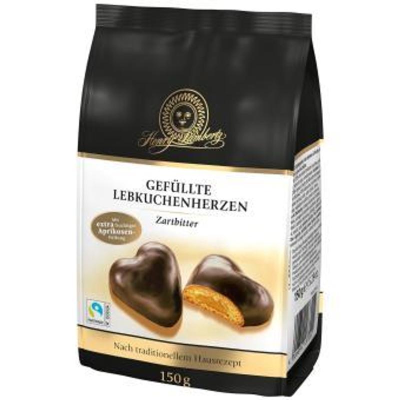 Image of Henry Lambertz Filled Gingerbread Hearts Semi-bitter 150g