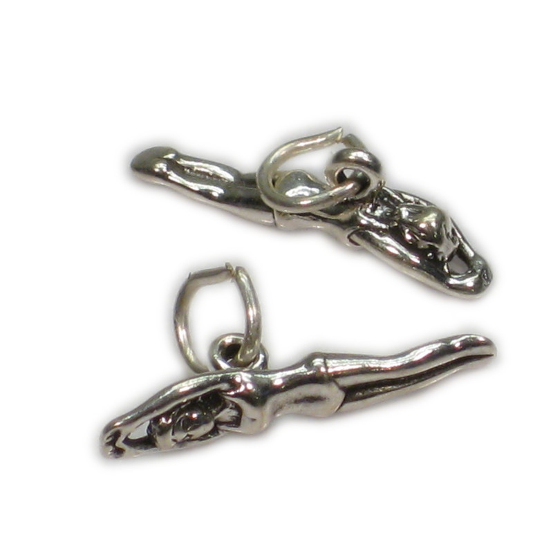 Women's Sterling Silver Swimmer Charm, Gift for Her