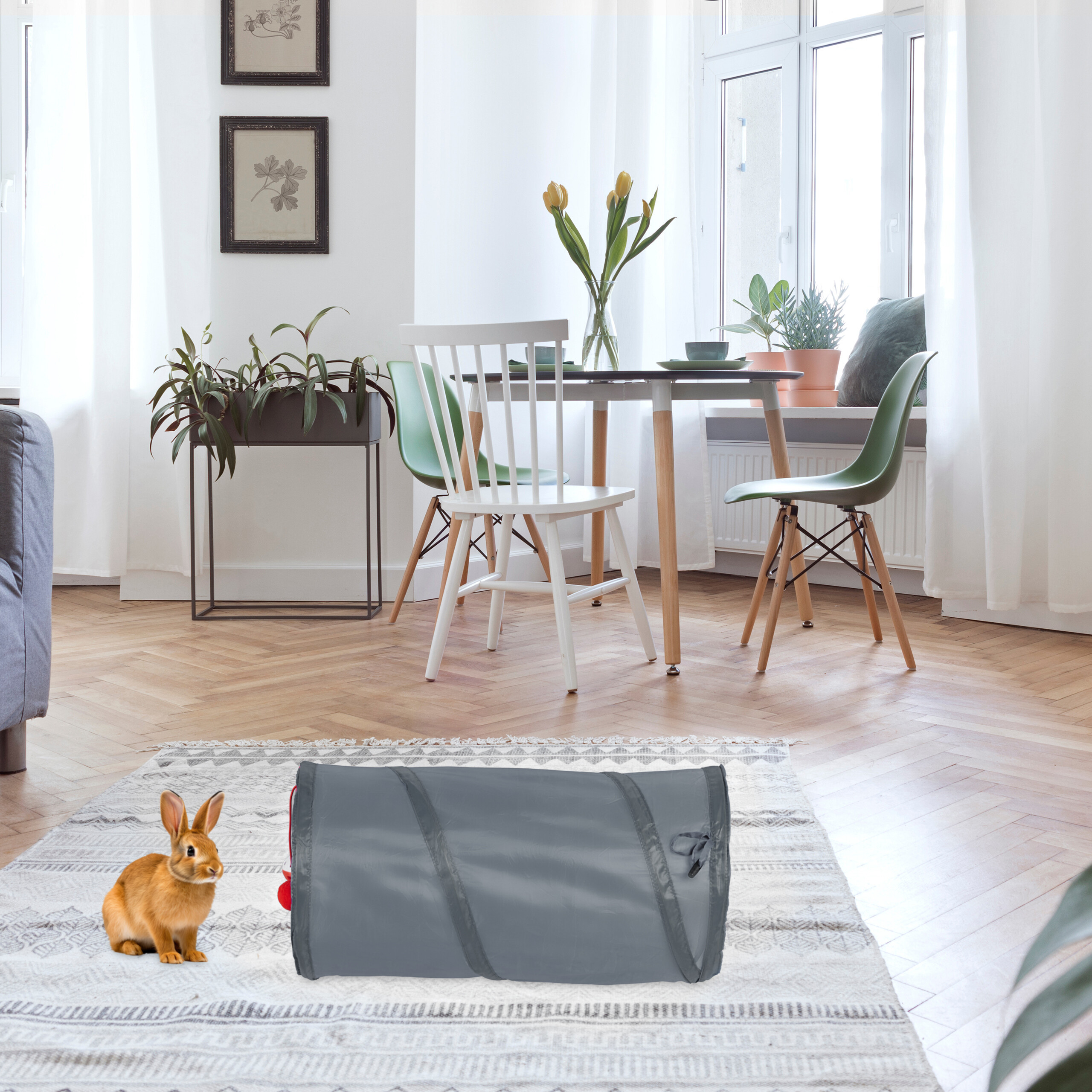 Gray Cat Tunnel for Indoor Play