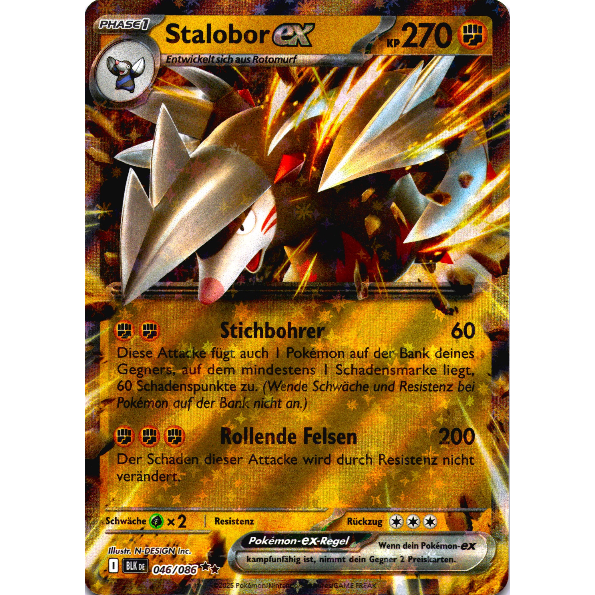 Pokémon Tcg Card - Stalobor Ex - Ultra Rare - German Version - 270 - Near Mint