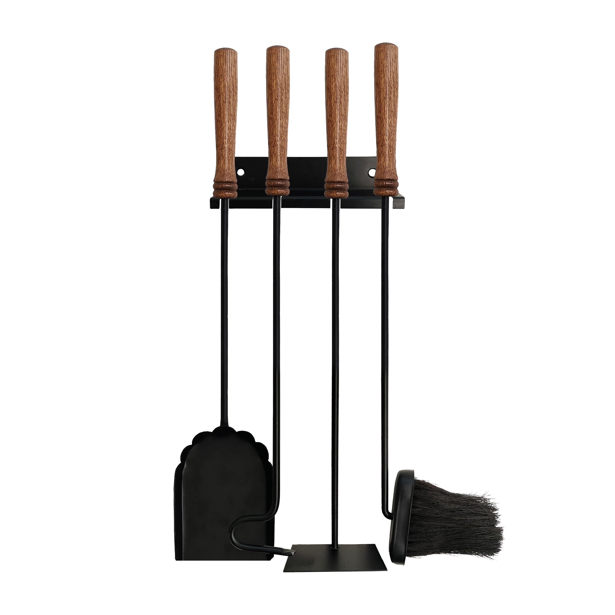 Image of 5-piece Fireplace Tool Set In Black/brown