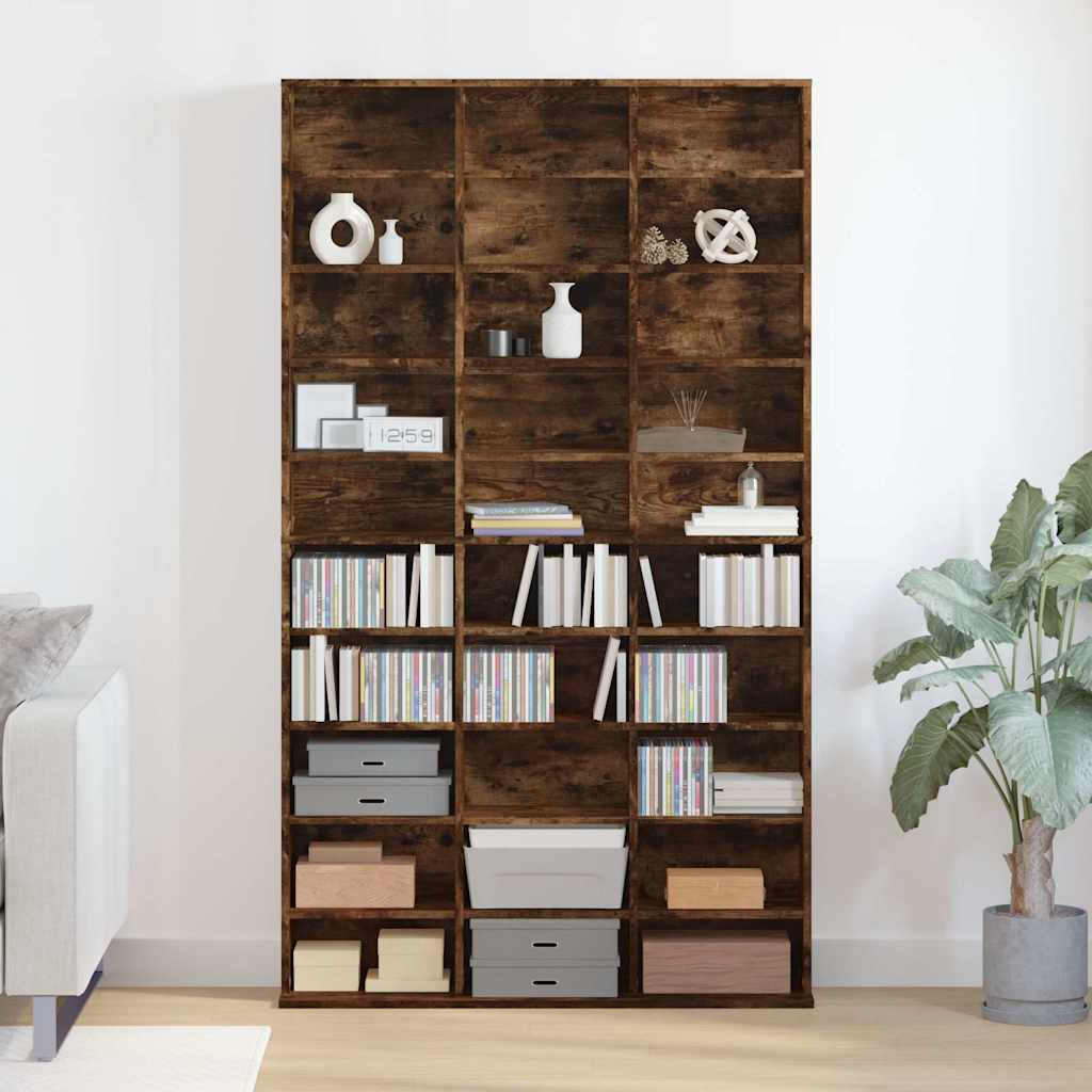 Image of Cd Cabinet, Cabinet With Storage Space, Shelf For Living Room Office Bedroom, Floor-standing File Cabinet Office Cabinet, Smoked Oak Wood Material