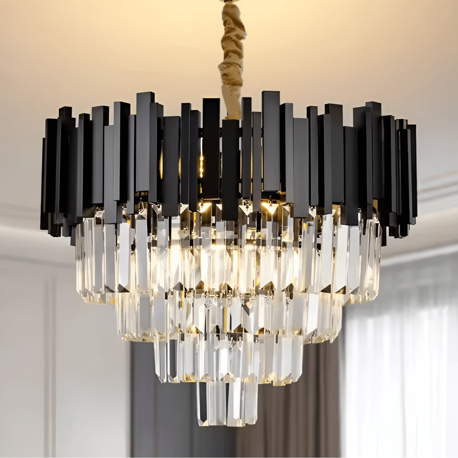 TEMU 2-year Warranty Crystal Nobile Candelabra 4xe14, Diameter 40cm, Black, Adjustable Height, Diameter 40 Cm, Height 23 Cm - 63 Cm, Width 40 Cm,