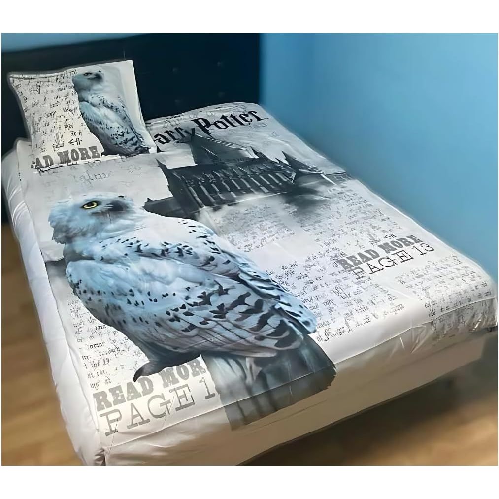 TEMU Parure de Couette Harry Potter avec - 1 Housse de Couette 140x200 + 1 taie 63x63cm (Parure de lit Harry Potter - F)