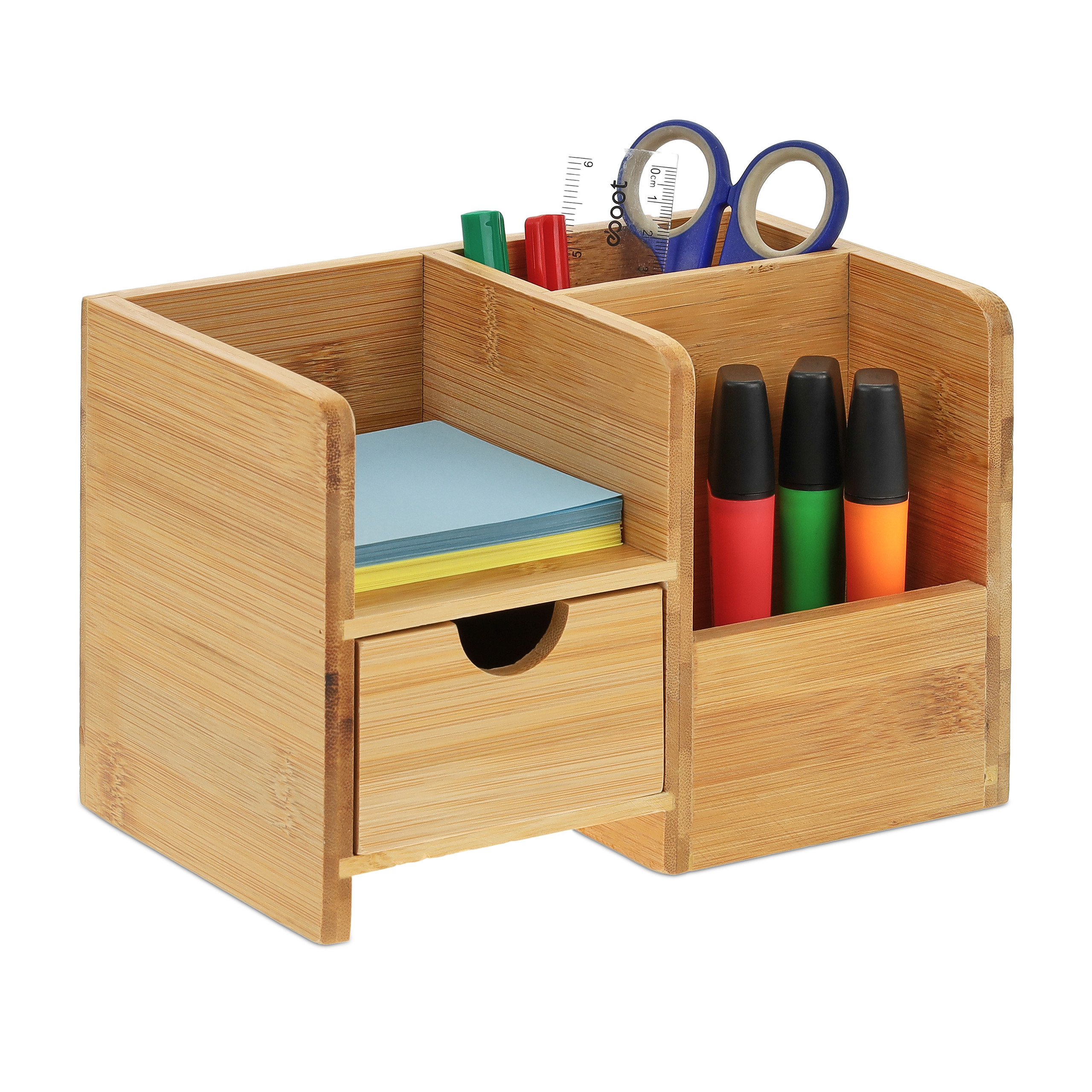 Desk Organizer In Natural - (w)20.5 X (h)14 X (d)13 Cm