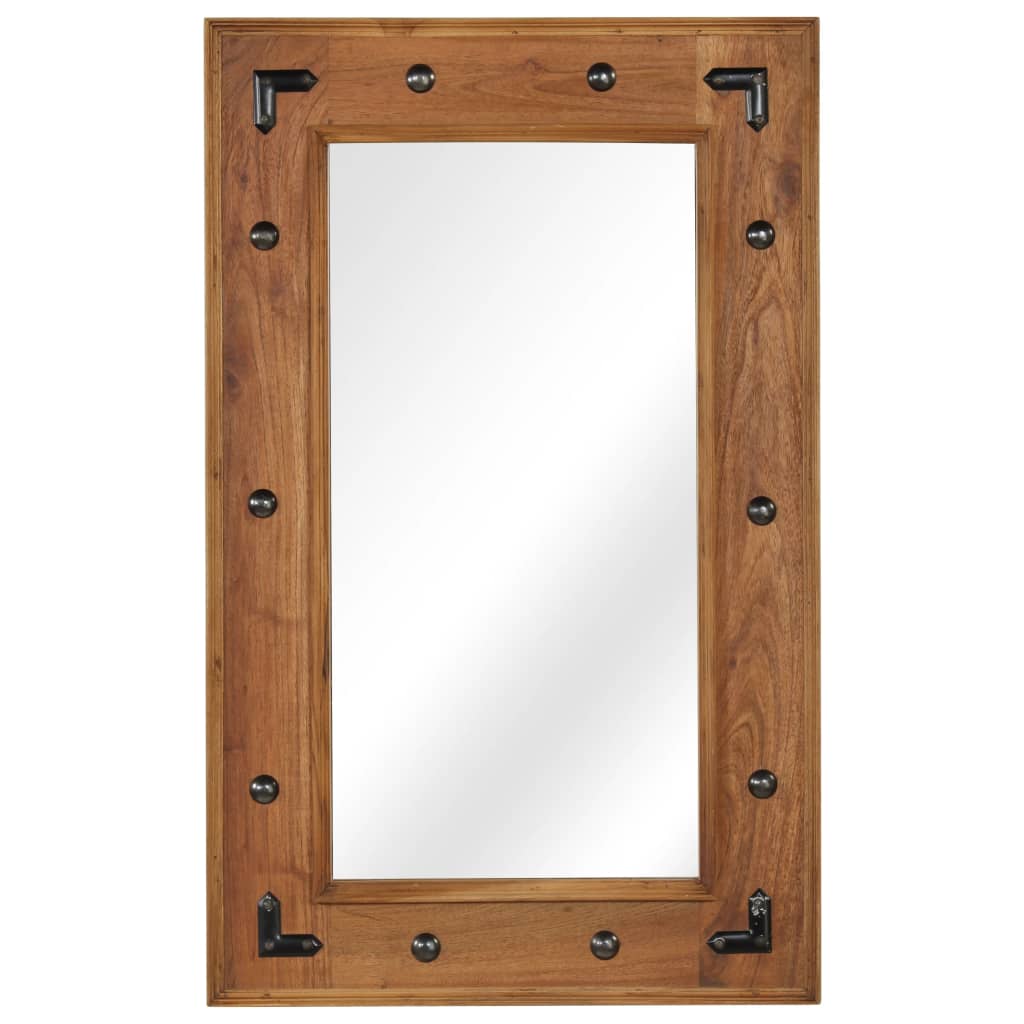Image of Vidaxl Mirror Wall Mirror Bathroom Mirror Hallway Mirror Decorative Mirror Solid Acacia Wood