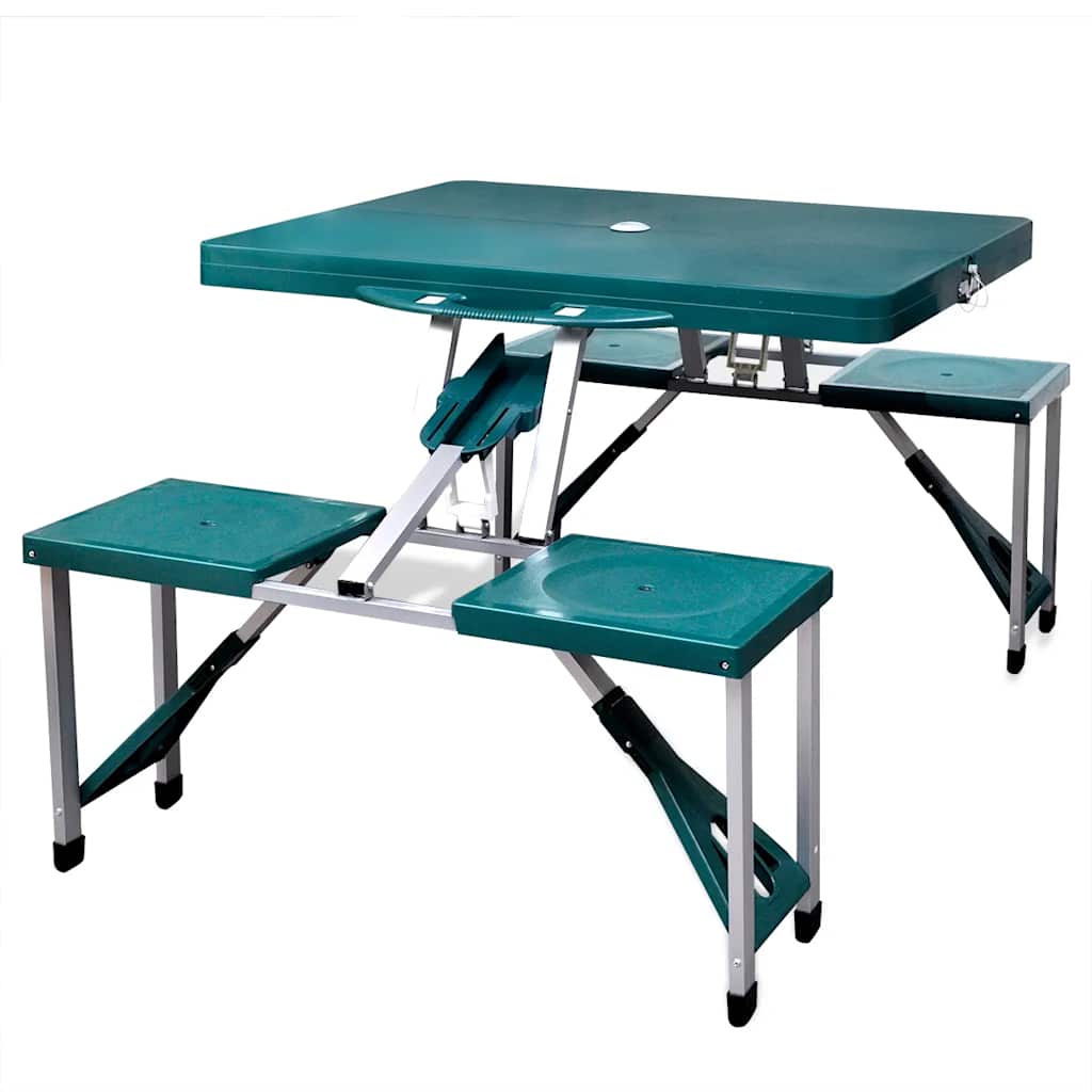 Camping Table Garden Table With 4 Stools, Foldable, Aluminum, Extra Lightweight