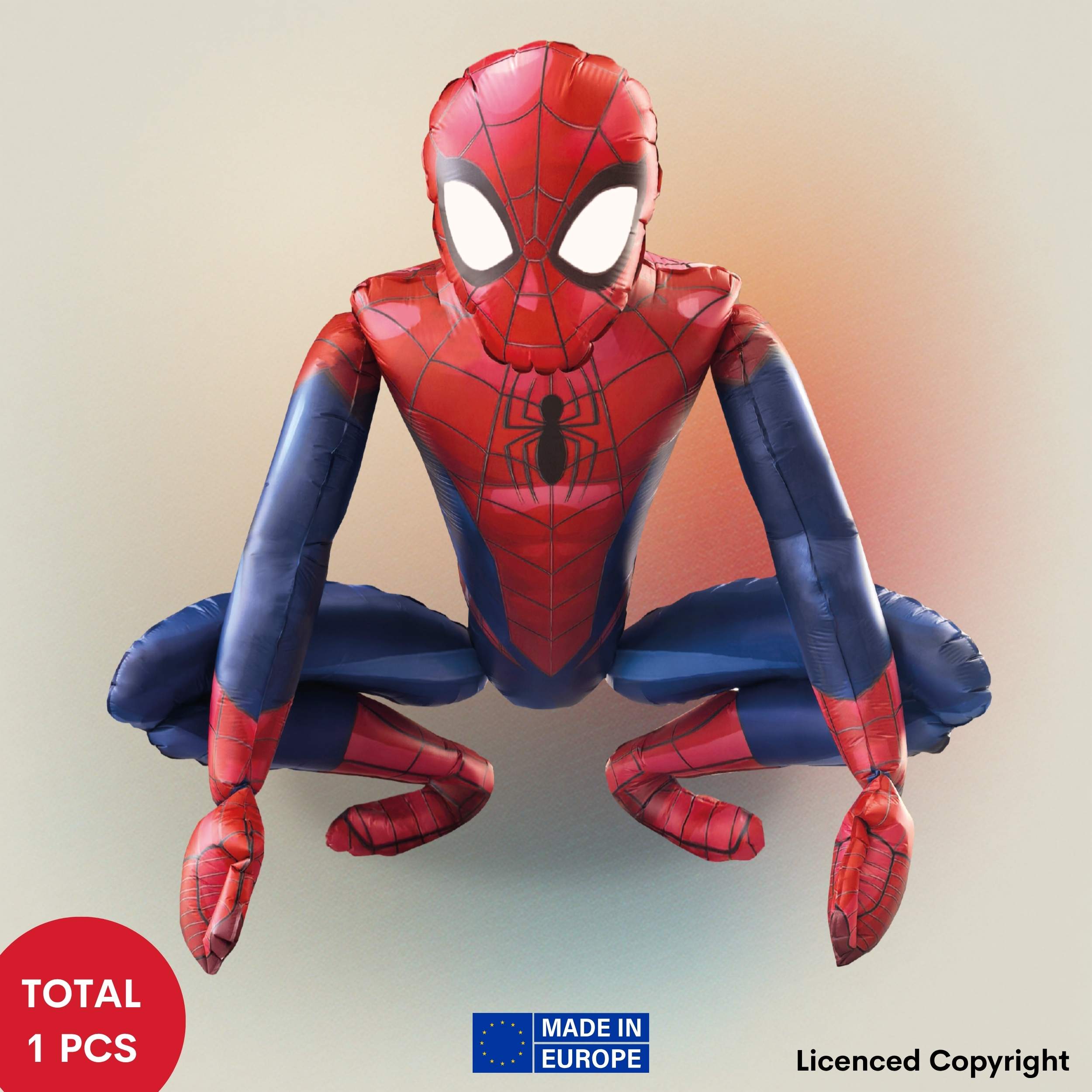 TEMU 1-piece -man Kids' Birthday Party Decoration Set - 1 -man 3d Foil Balloon Figure 60x60cm With String And Weight - Perfect For Themed Parties &